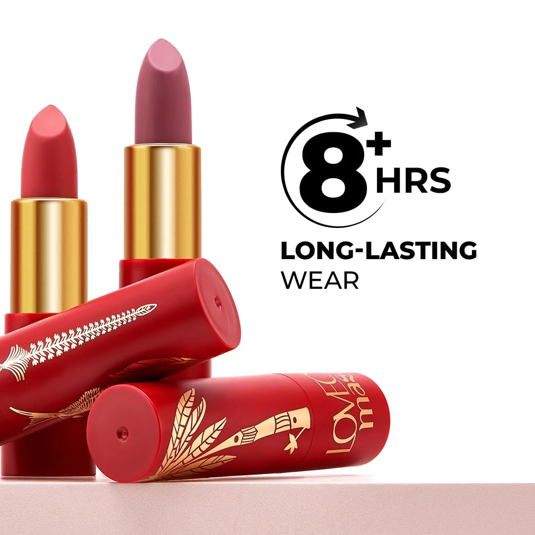 LoveChild Masaba 90s Drip Meetha (Mauve) Luxe-Matte Lipstick with Intense One-Swipe Color Payoff in High-Pigment HD Crème Matte Formula, 4gm - Image 2