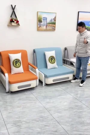 Sofa Bed, Sleeper Sofa, 2 in 1 Pull Out Couch Bed with Storage Chaise for Living Room, Sofa Sleeper with Pull Out Bed, Futon Folding Sofa Bed, Cozy Sofa Turns Bed, Linen Couch (Mix, 130 cm)