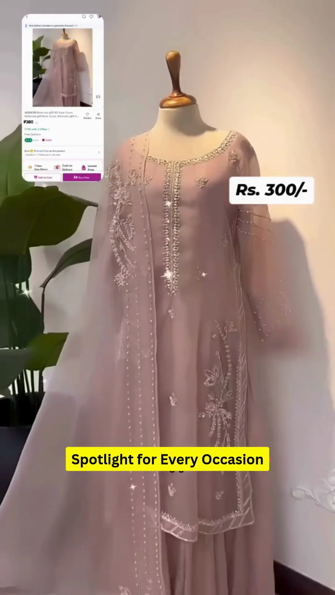 Women's Ethnic Motif Embroidered Kurta with Sharara & Dupatta, High-Slit, Sequined, Festive & Wedding Suit