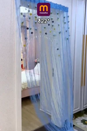 String Curtains for Doorways Glitter Beaded Curtains Door Sparkle Beads Curtain Open Closet Laundry Hanging Hippie Glisten Beads Window Girls Panel (Blue, 39"×79" in/100×200cm)