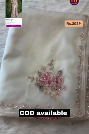Designer hand brush saree with handawork code np203