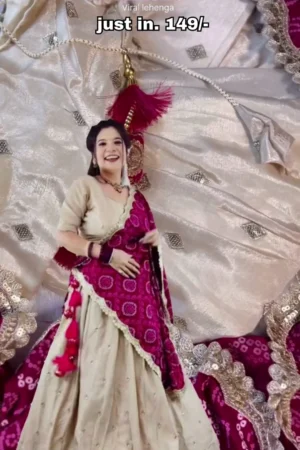 lehenga, unstitched blouse.
