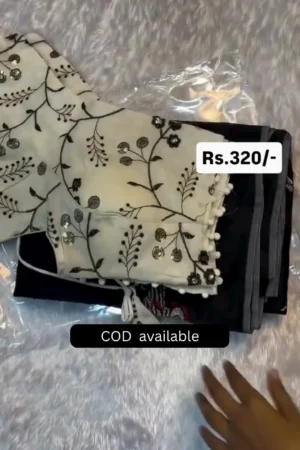 cotton saree with beautiful (stitched blouse) design….