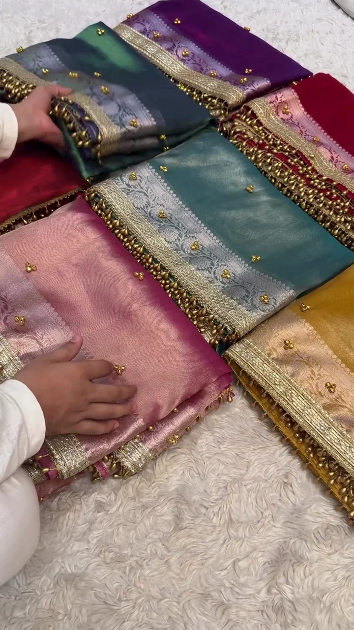 Most vital and Demanding Ghunghroo Saree | Banarsi Tissue Silk, saree - Image 2